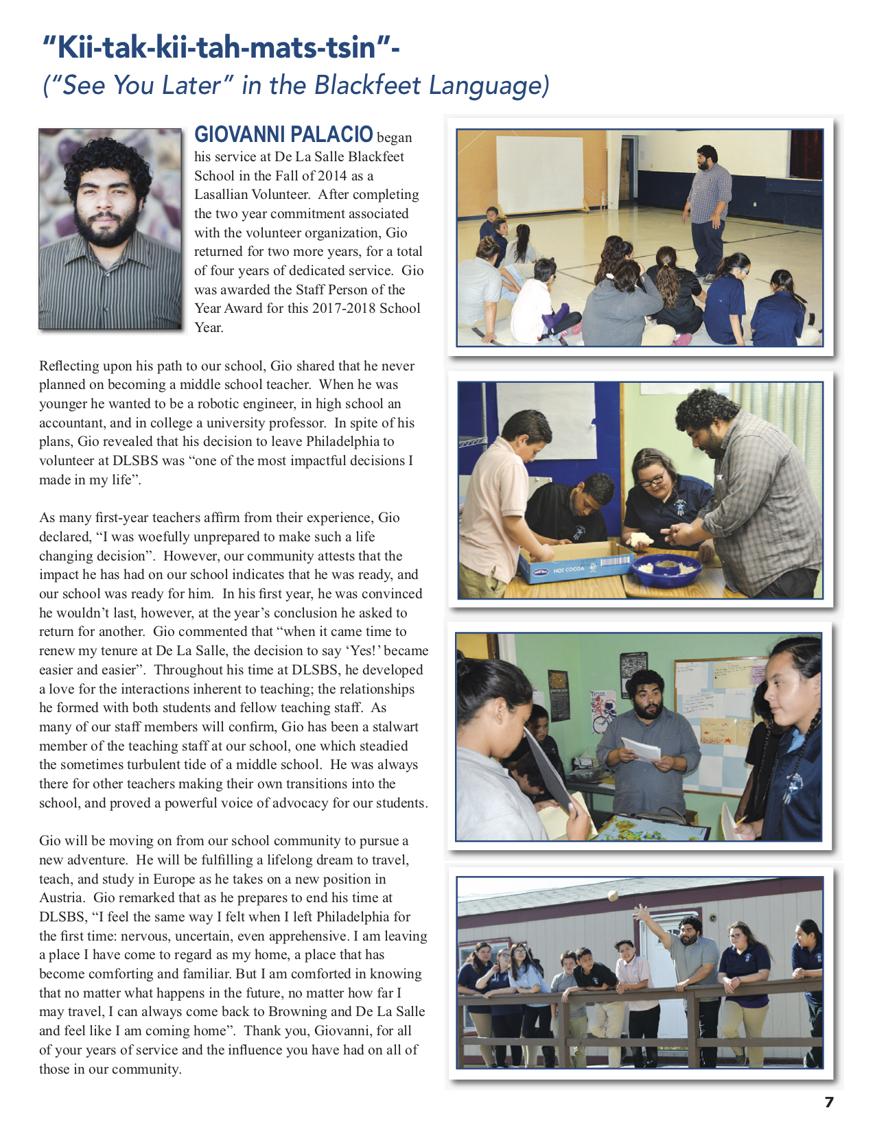 De La Salle Blackfeet Newsletter Summer 2018 pg7