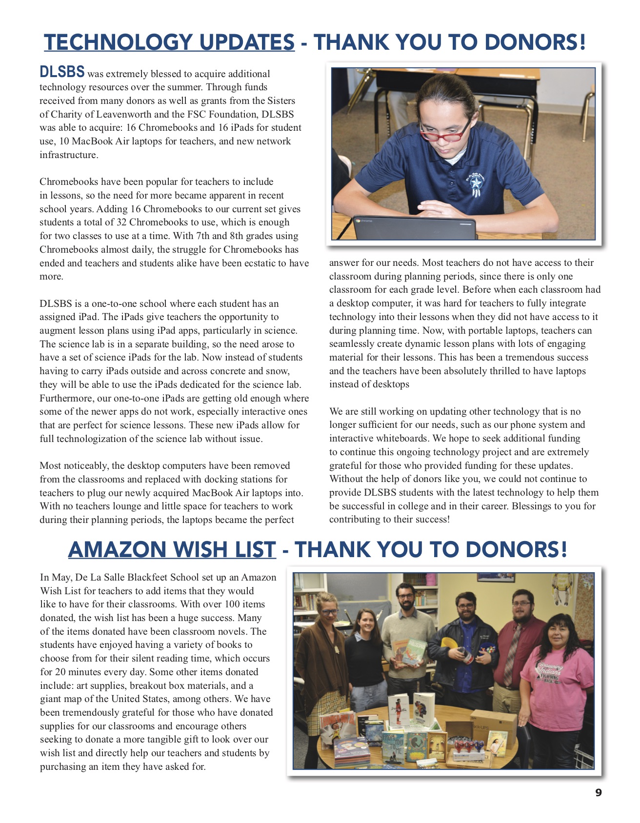 De La Salle Blackfeet Winter Newsletter 2018 pg5